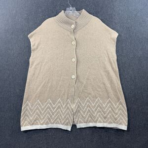 Note Di Anita Cardigan Women's One Size Beige Vest Sweater Wool Cashmere Blend